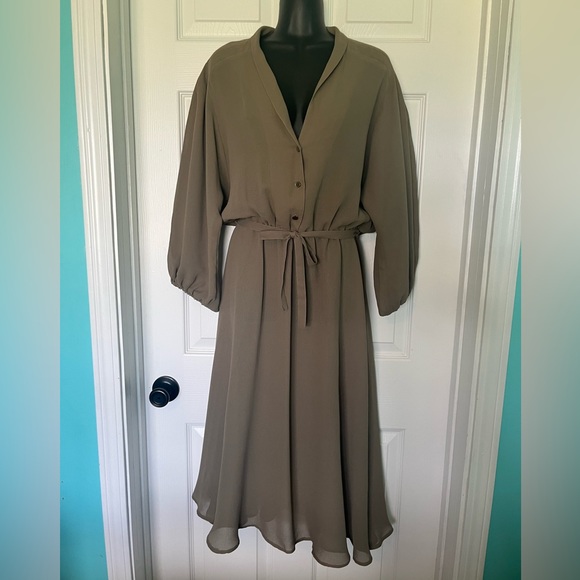 Susan Howard Dresses & Skirts - Vintage 70s Susan Howard Olive Green Shear Secretary Dress